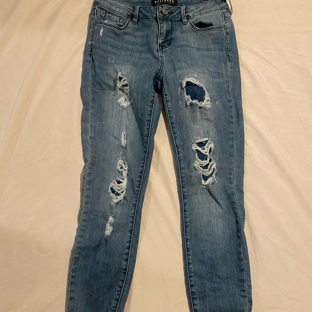 bullhead ripped straight leg jeans 2